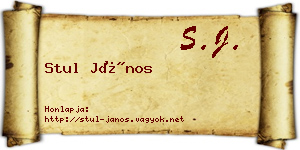 Stul János névjegykártya